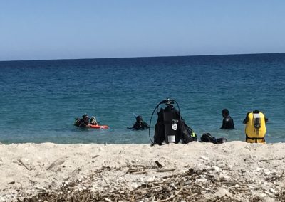 Sea of Cortez beach with divers